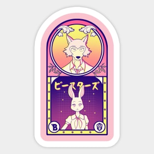 The Wolf and the Rabbit // Anime Animals Tv Show Merch Sticker